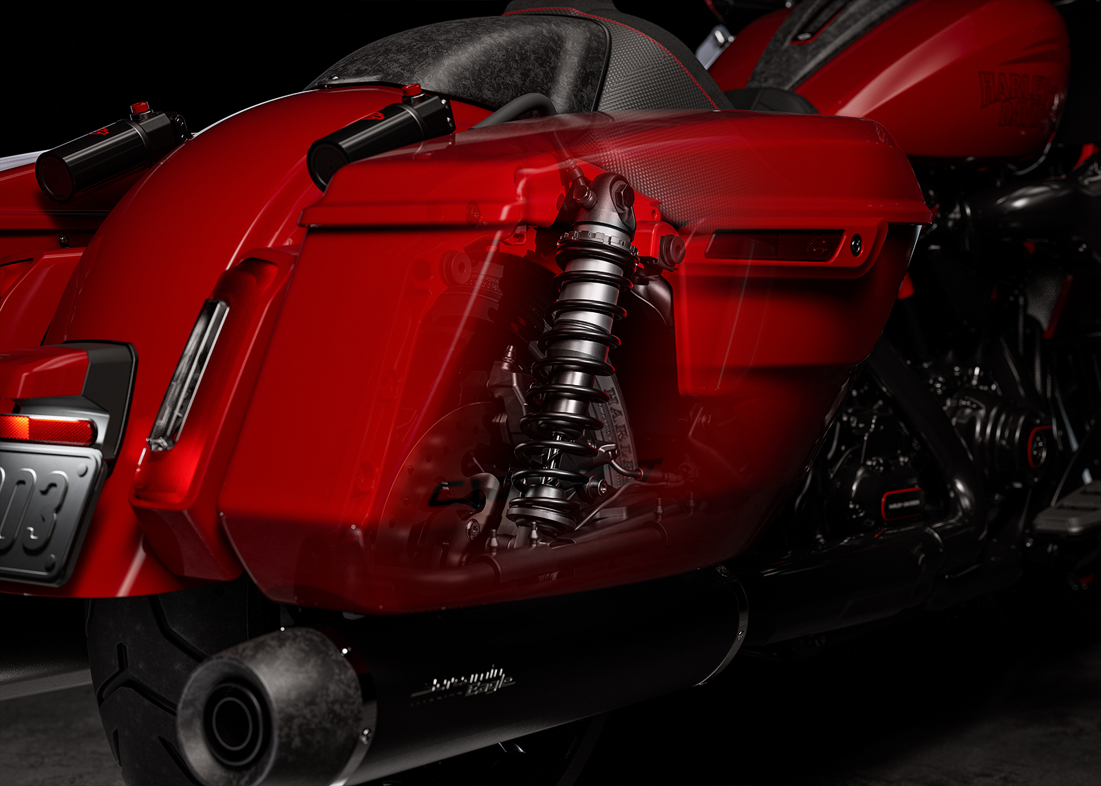 2025 CVO Road Glide ST motorcycle rear shocks