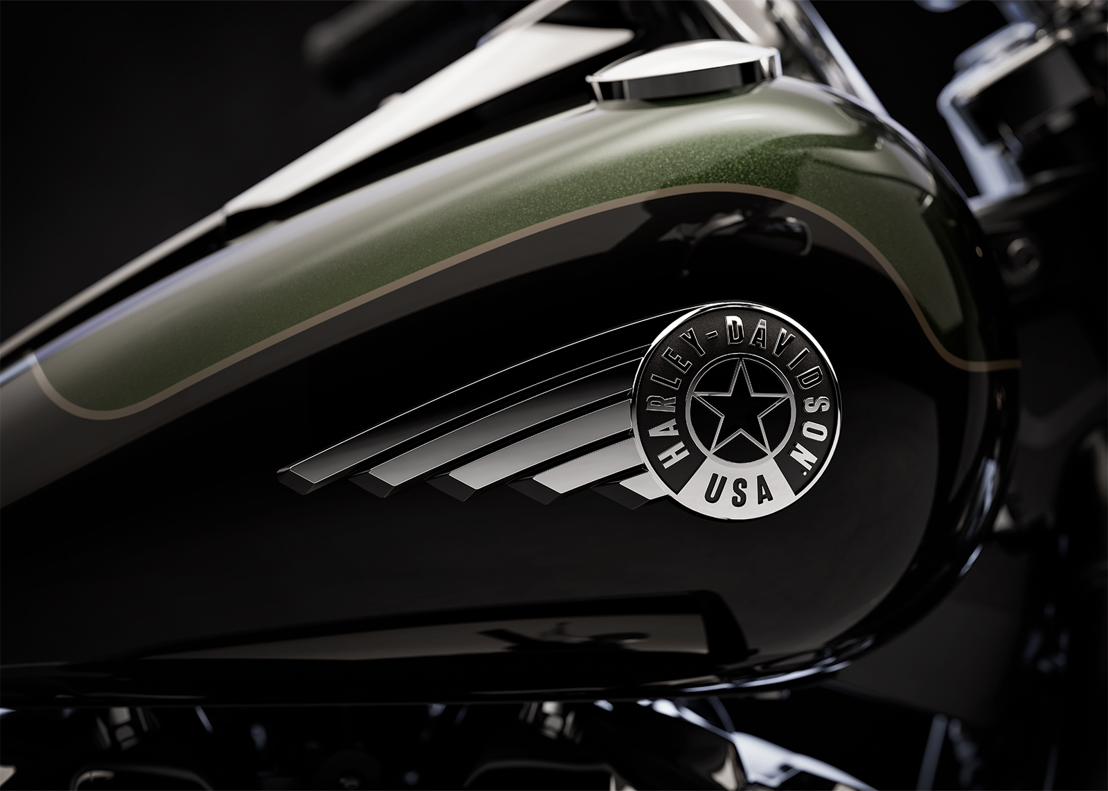 2026 Fat Bob Tank Medallion Close up