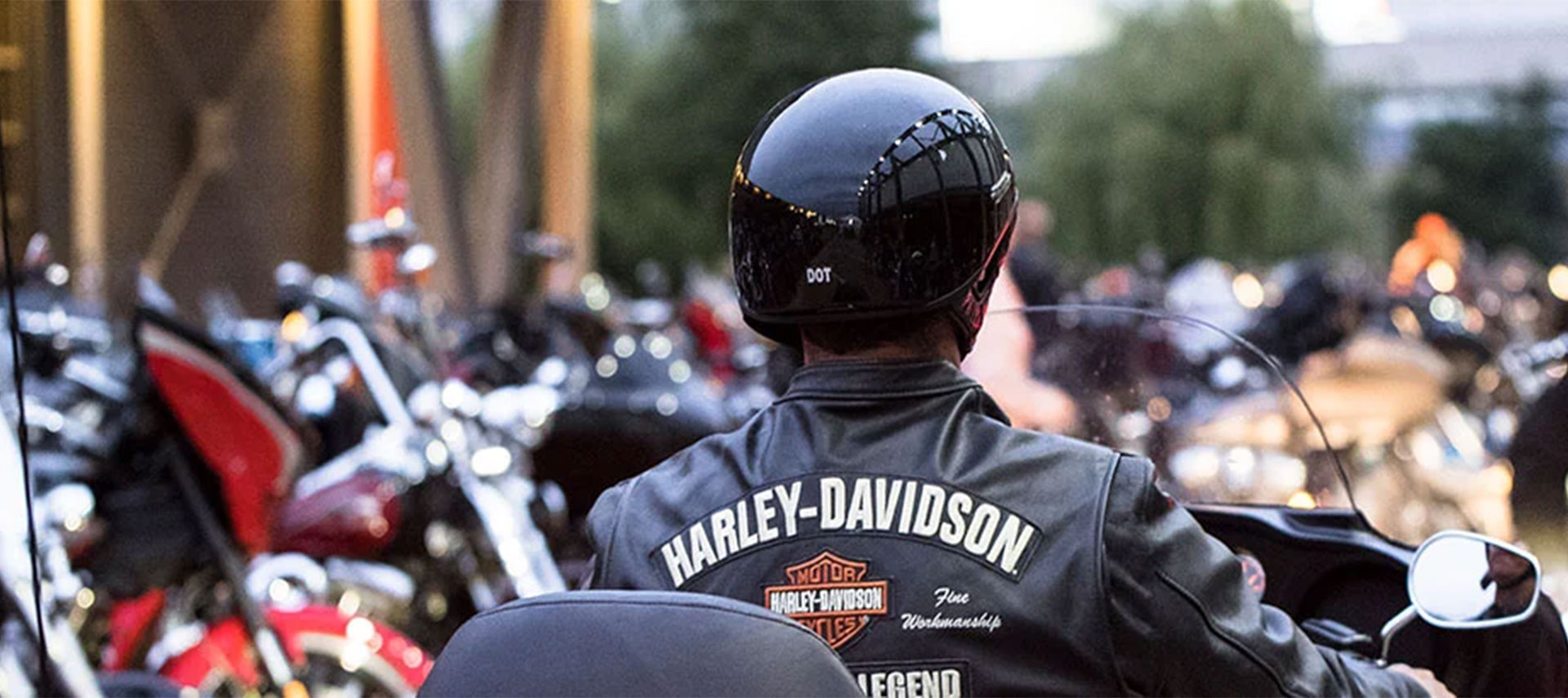 H-D Motorcycles riding together during a HOG rally