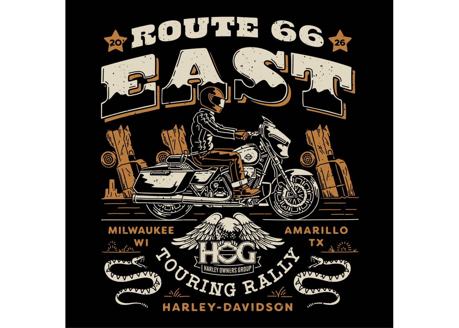 Route 66 East H.O.G. Touring Rally Banner