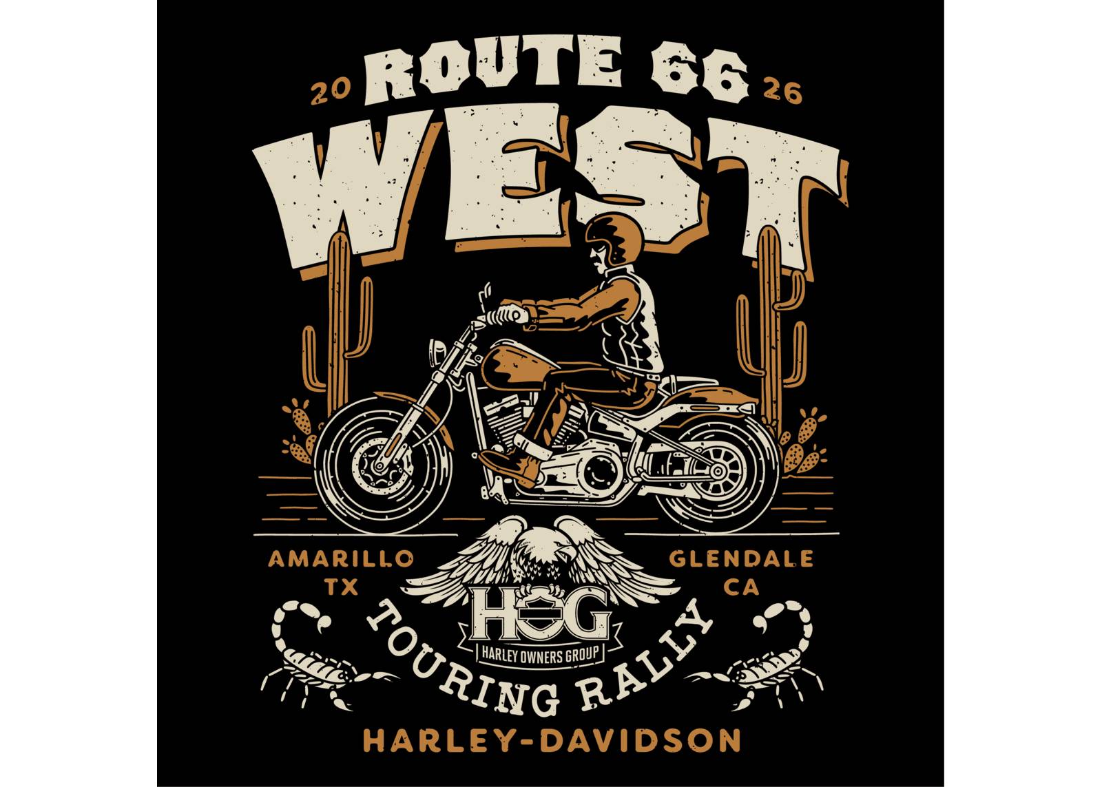 Route 66 West H.O.G. Touring Rally Banner